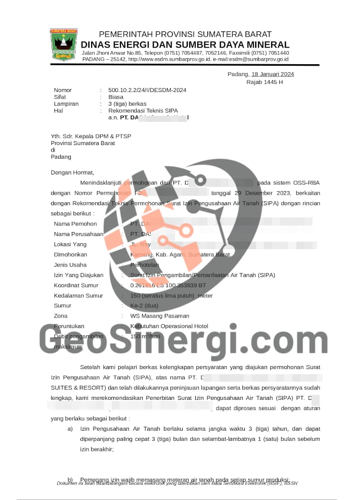 Dokumen SIPA Operasional Hotel